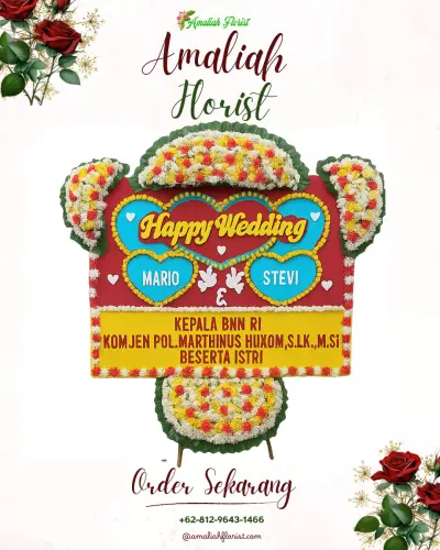 Karangan Papan Bunga Pernikahan di Pulorejo